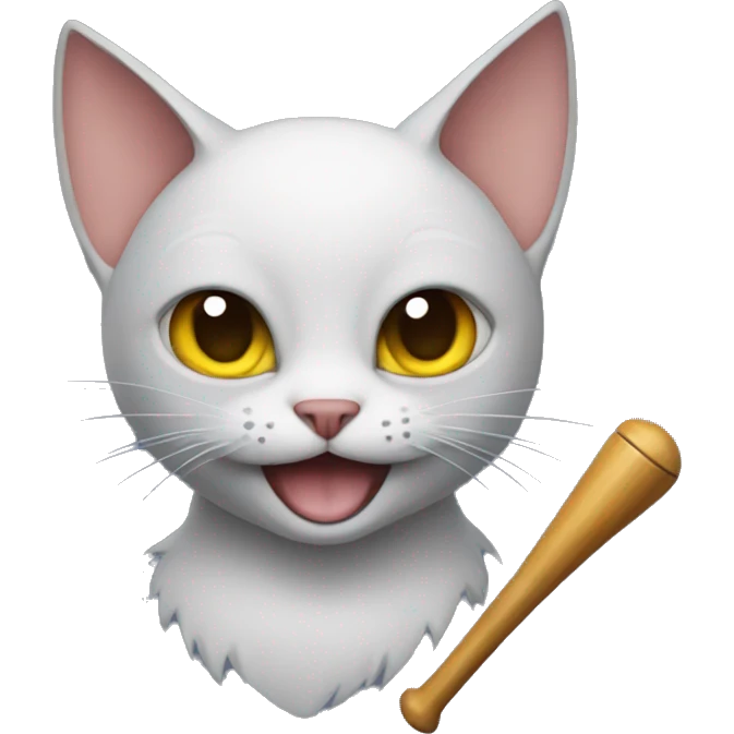 Cat with a bat emoji