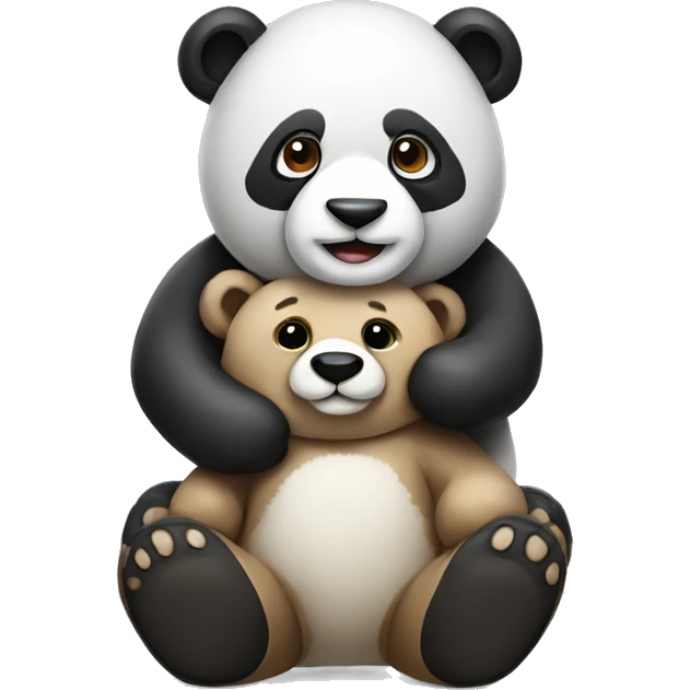 a panda holding a teddy bear emoji