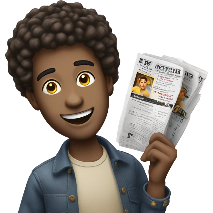 Young man jewish new yorker theatre lover emoji