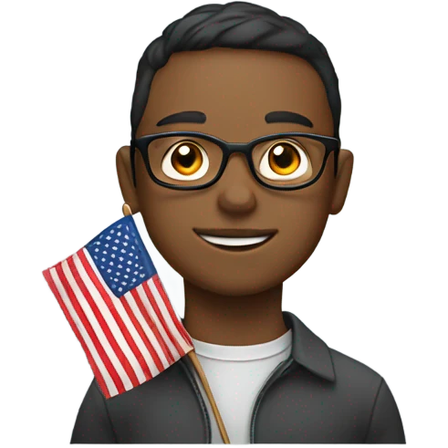 boy with glasses and flag emoji