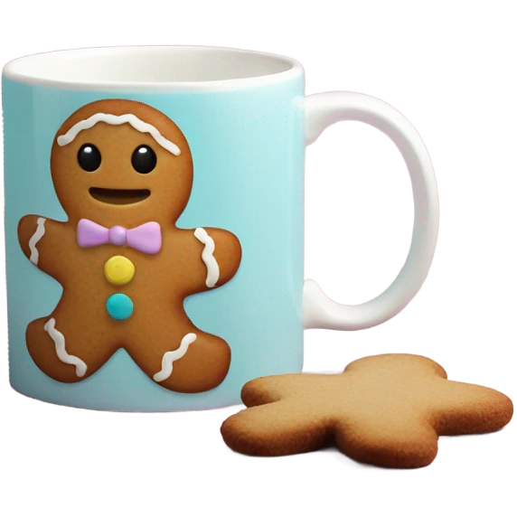 Pastel gingerbread man mug emoji