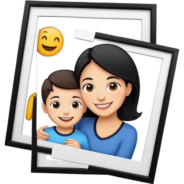photo frame with mom and kid emoji