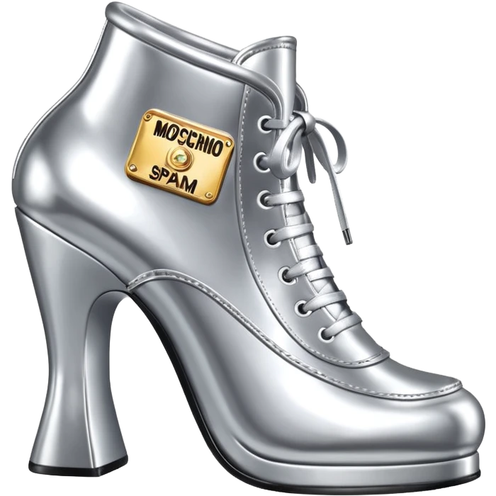 Moschino spam can shoe sculpture  emoji