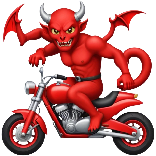 Devil hitting a wheelie emoji