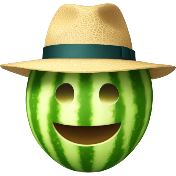 Un melon avec un chapeau  emoji