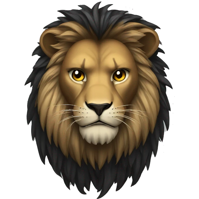 Lion angry black emoji