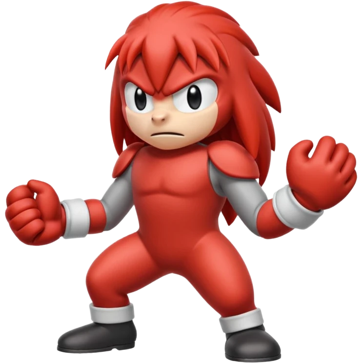 Sonic the hedgehogs friend knuckles a red animal with peach arms and white gloves emoji