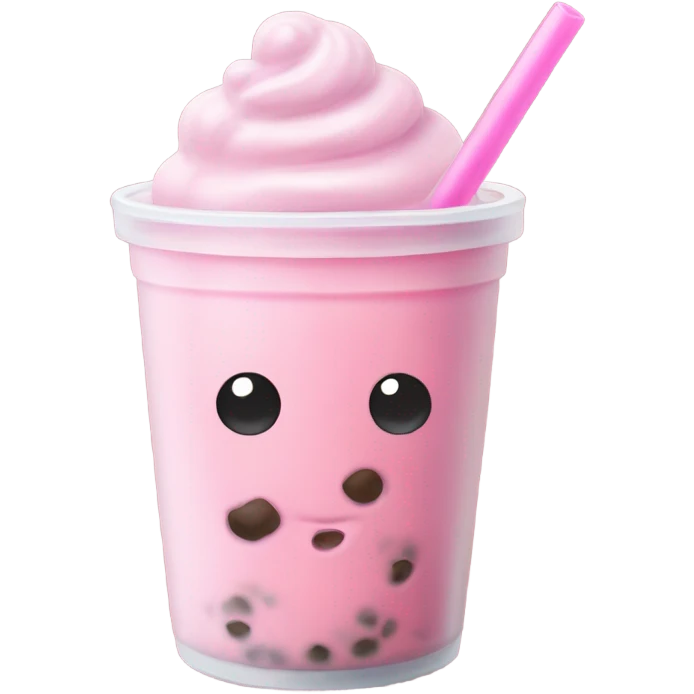 Light Pink boba tea realistic  emoji