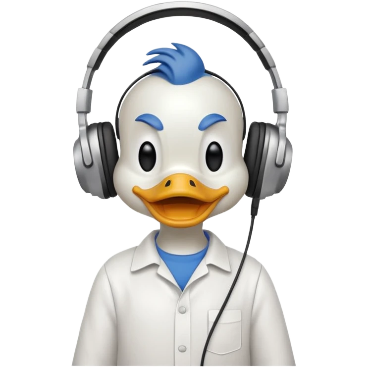 Doonald duck with headphones  emoji