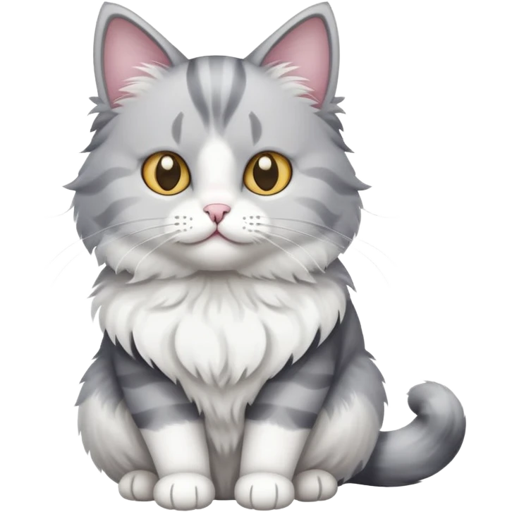 grey and white cat emoji