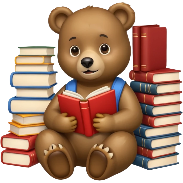 student bear with books emoji