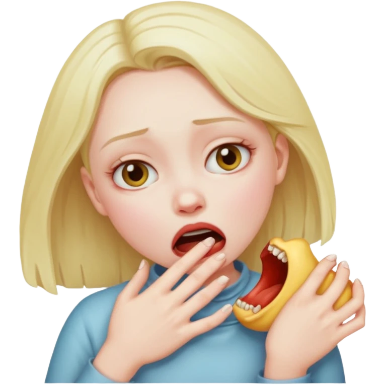 Girl choking herself  emoji