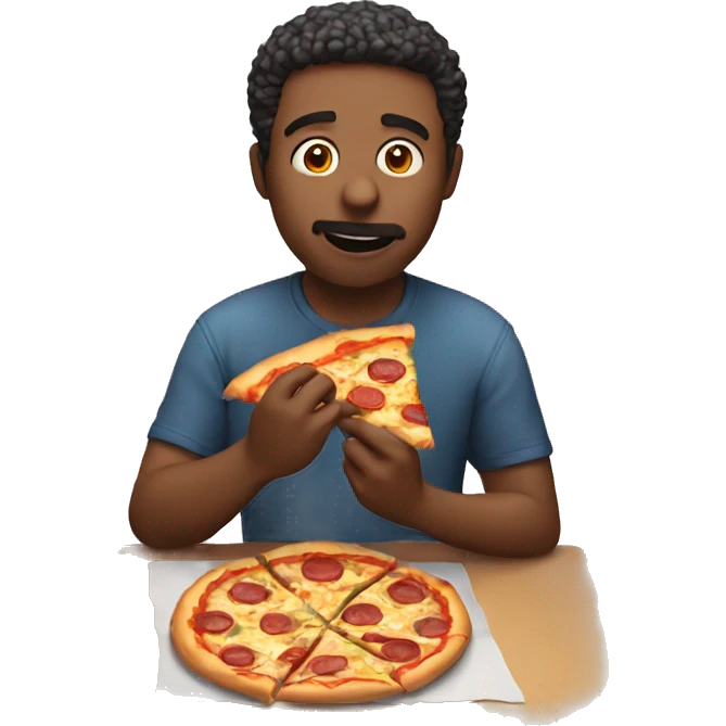 Man eating pizza emoji