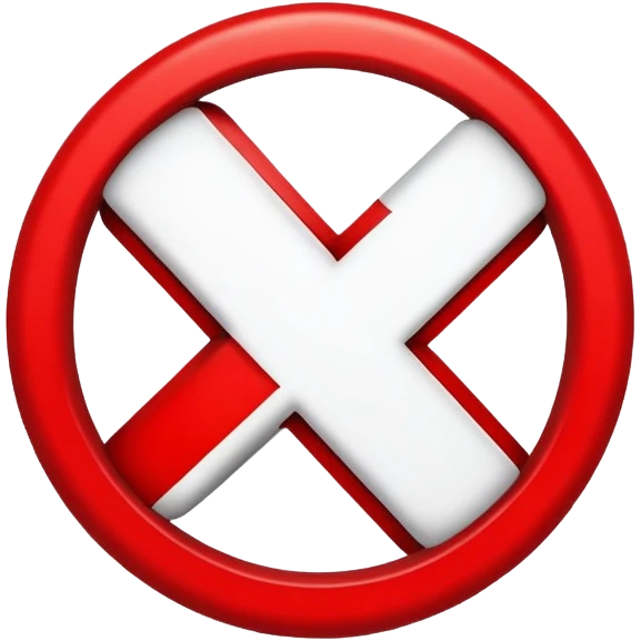 red X symbol with outline emoji