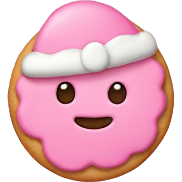 Pink Christmas cookie emoji