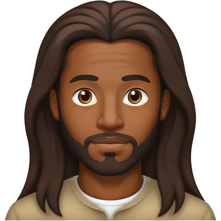 black man with long hair, no beard, no mustache emoji