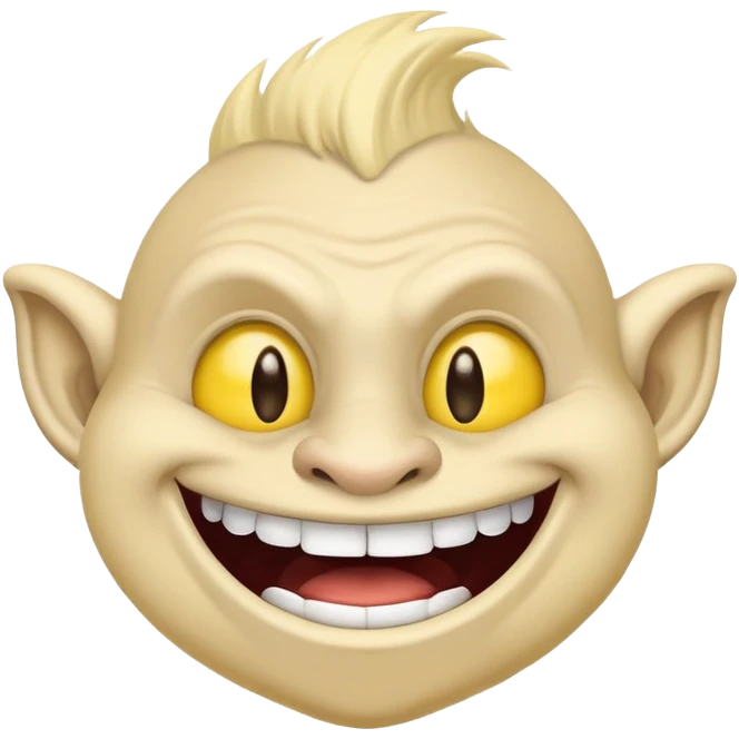 Internet meme troll face with a mischievous grin, typical YouTube thumbnail style emoji