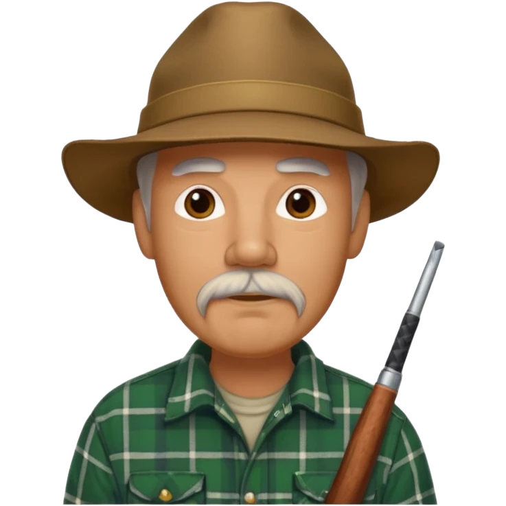 An older duck hunter with a goatee emoji