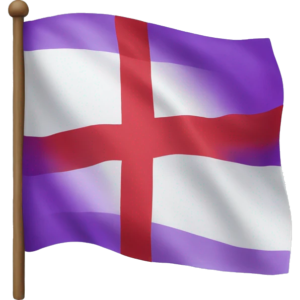 create the ice land flag emoji but the red cross is purple emoji