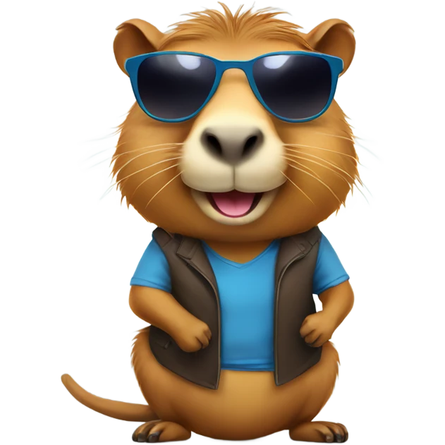 Capybara with sunglasses and thumbs up emoji