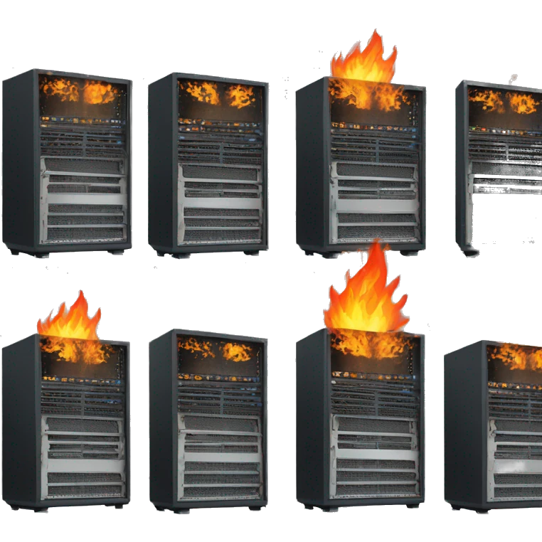 computer server rack on fire emoji