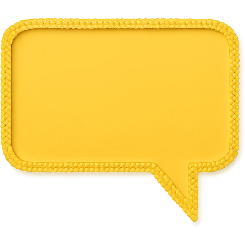yellow chat bubble, rectangular with rounded edges, honeycomb texture only on the outline emoji