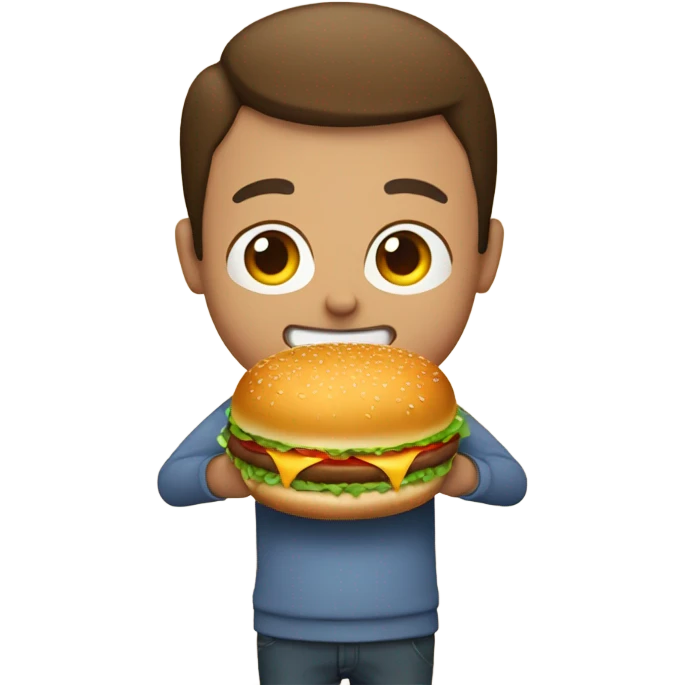 fat person with burger emoji