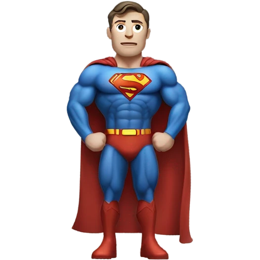 realistic superman with abs white man emoji
