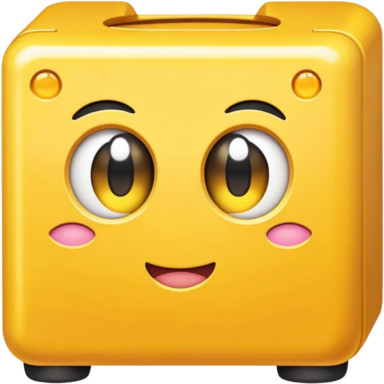 A yellow box with kirby eyes emoji