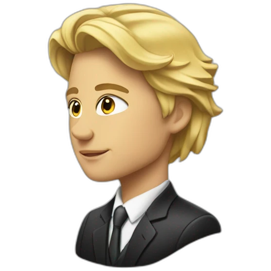 Blonde surfy lawyer with perfect side profile emoji
