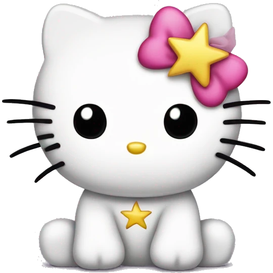 Hello kitty with star eyes emoji