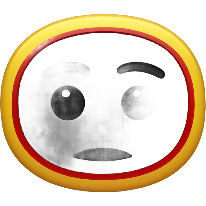 a black and red rectangle with a medium-sized yellow circle in the middle emoji