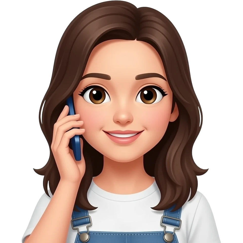 a girl listening while on a call emoji