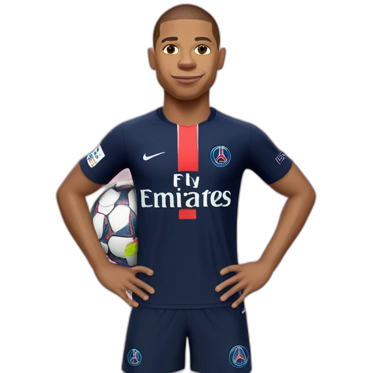 Mbappe avec le t-shirt du psg emoji