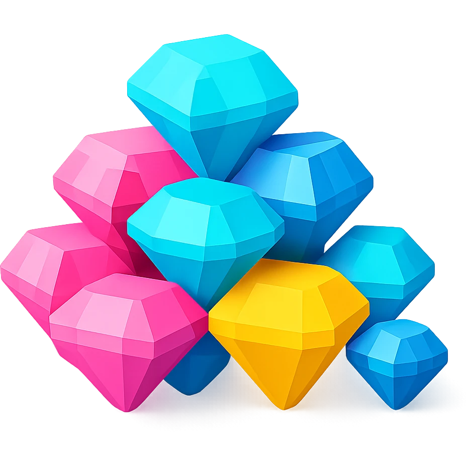 pile of diamonds emoji