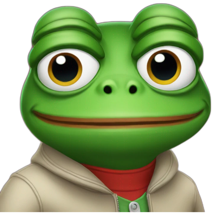 pepe the frog, wearing a red jacket emoji