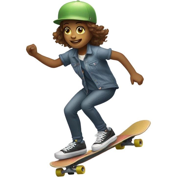 girl riding skateboard emoji