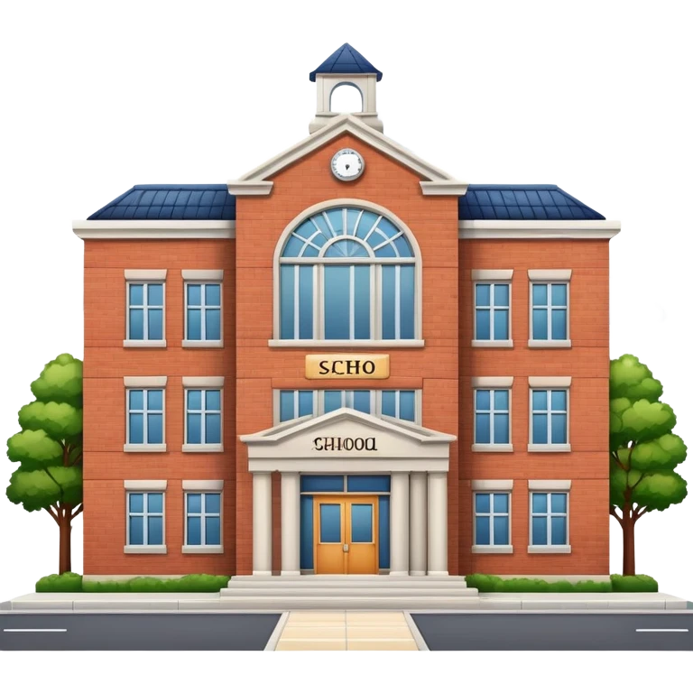School building with a name plaque emoji