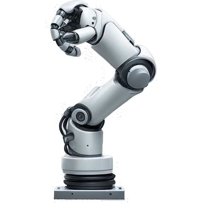 a laughing robotic arm emoji