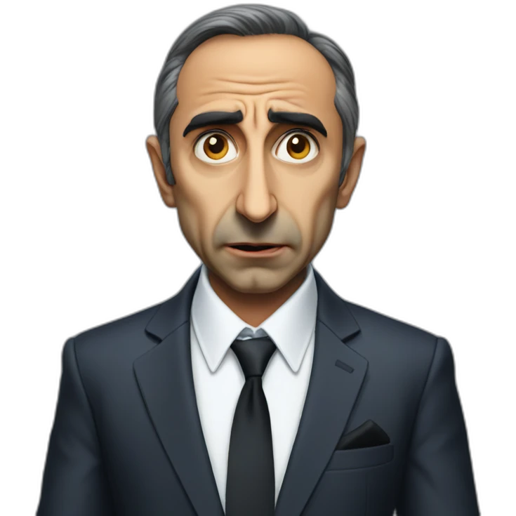Eric Zemmour wearing suit angry emoji