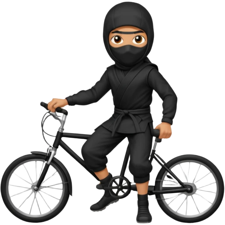 NInja standing with bicycle emoji