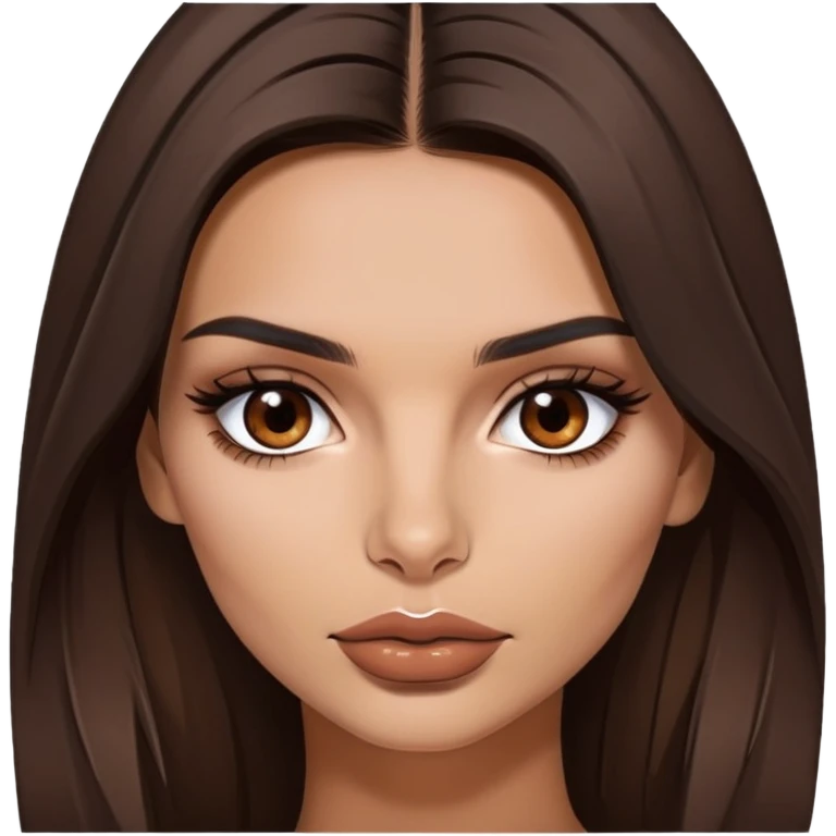 Emily Ratajkowski, famous model with long dark brown hair, full lips, and expressive brown eyes emoji
