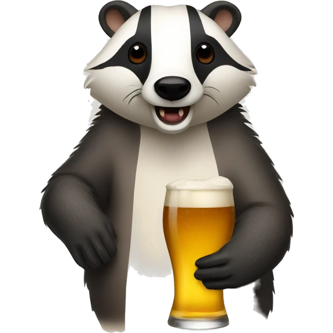 badger drinking beer emoji