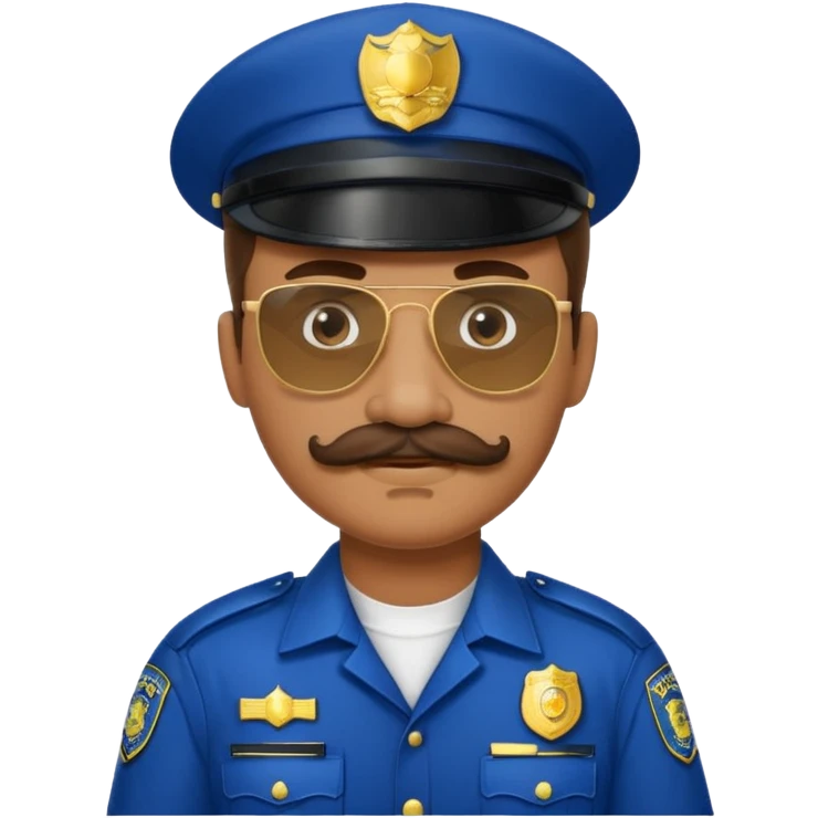 mustache police uniform with sunglasses emoji