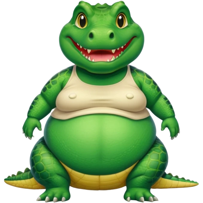 Female alligator with the humanoid fat chubby body emoji