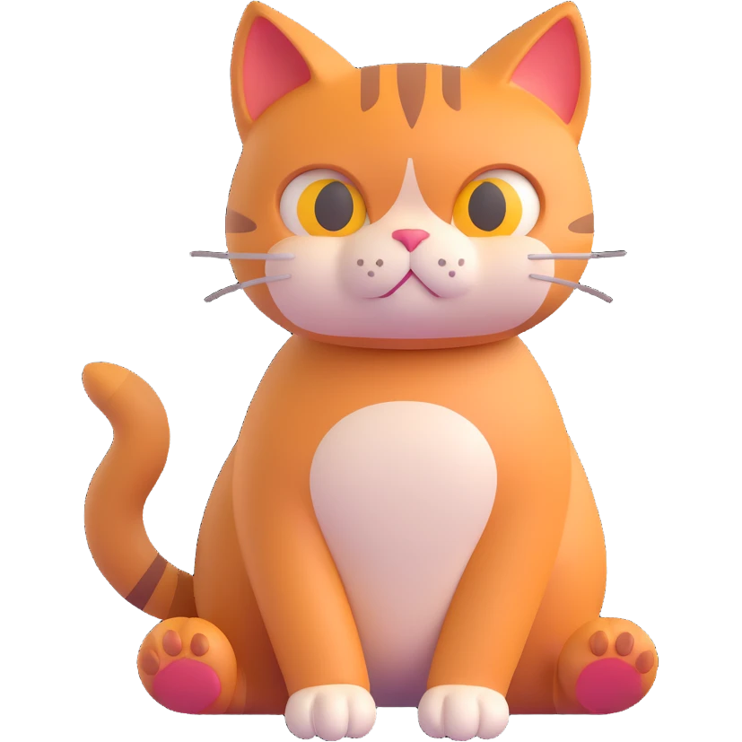a frowning cat putting its paws together downward, looking very disappointed and sad, expressive face emoji