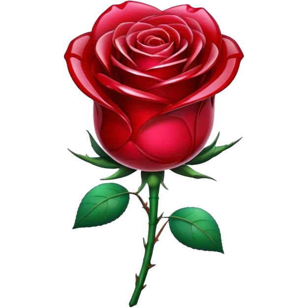 A rose made of ruby glass emoji