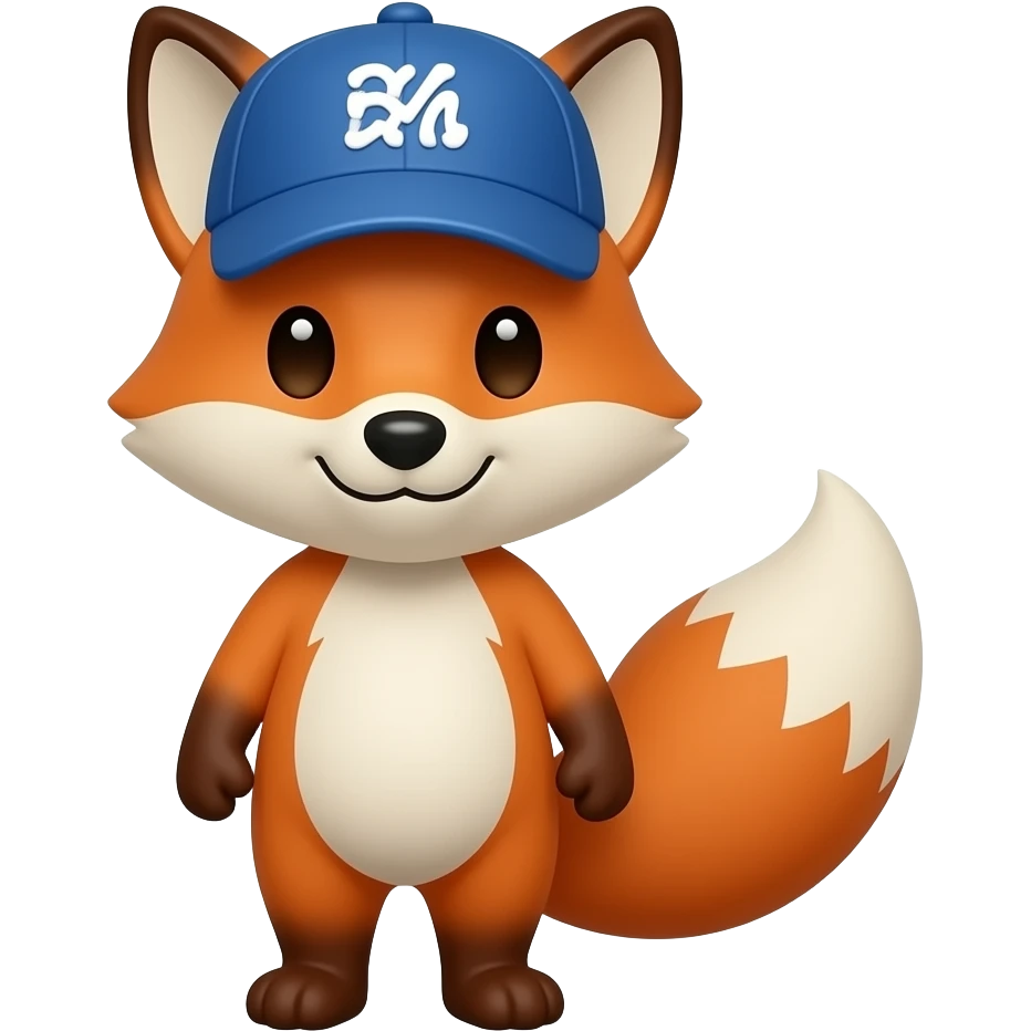 fox wearing basebal cap emoji