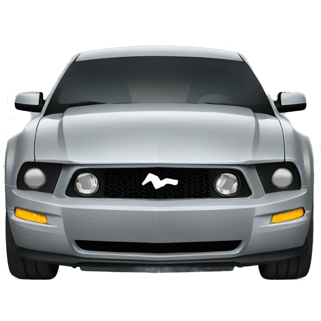 Grey Ford mustang with glitter bow  emoji