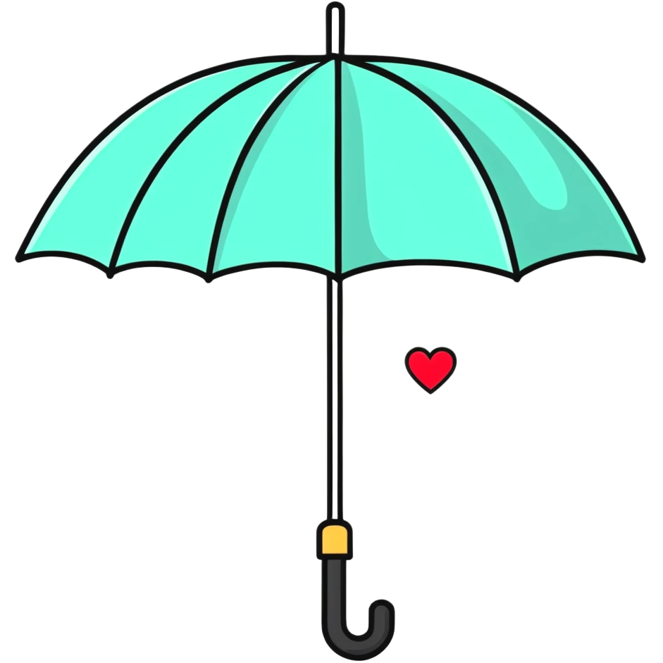 Umbrella with heart symbol representing protection for sexual health clinic emoji